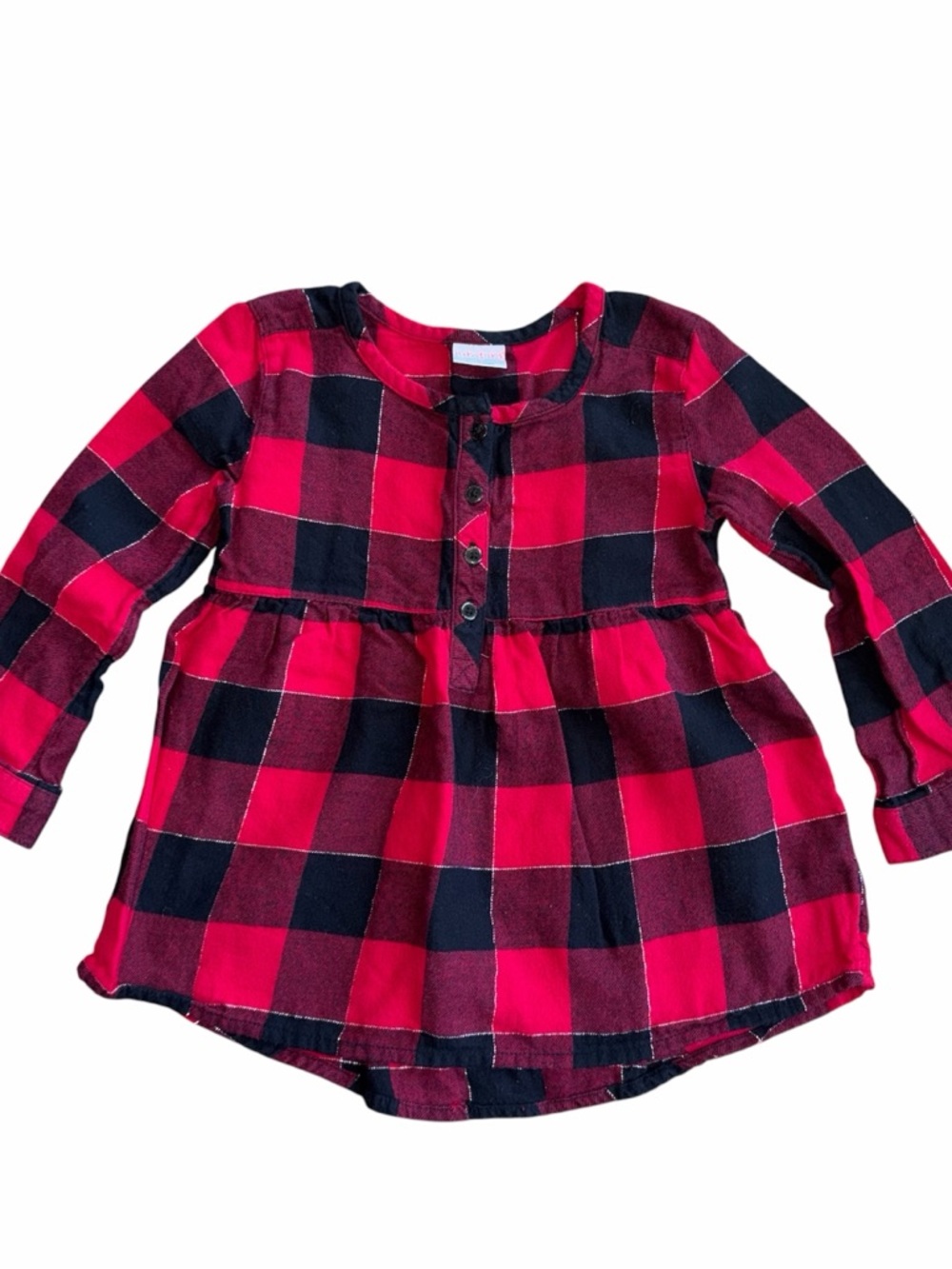Jumping Beans Toddler Girls Size 4T Red and Black Buffalo Plaid Tunic Top